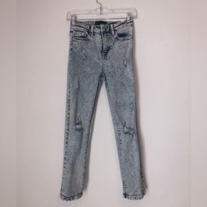 Kendall + Kylie Size 0 The Iconic Highrise Straight Acid Wash Jeans
